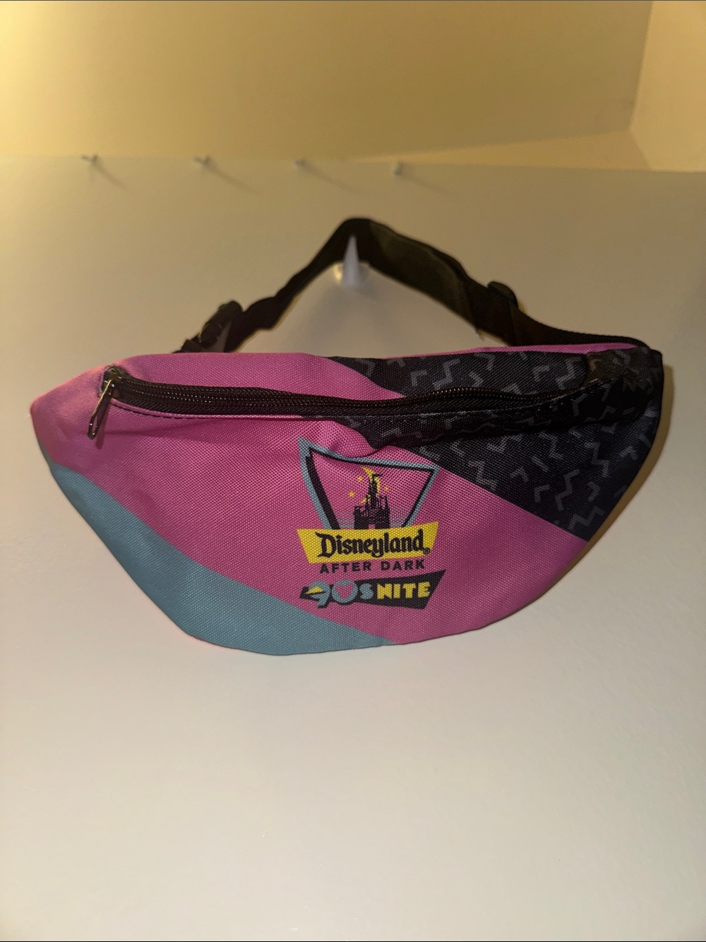 Disneyland After Dark 90s Nite Pink Blue Black Belt Bag